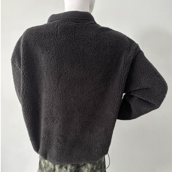 Ugg Black Atwell Sherpa Half Snap Front Pullover Fleece Jacket size Medium - Picture 7 of 8